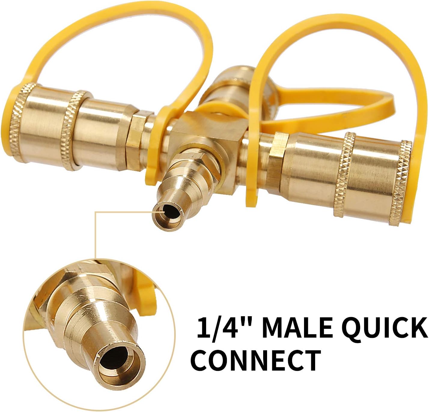 Adaptador divisor Y propano RV 1/4pulg conector rápido