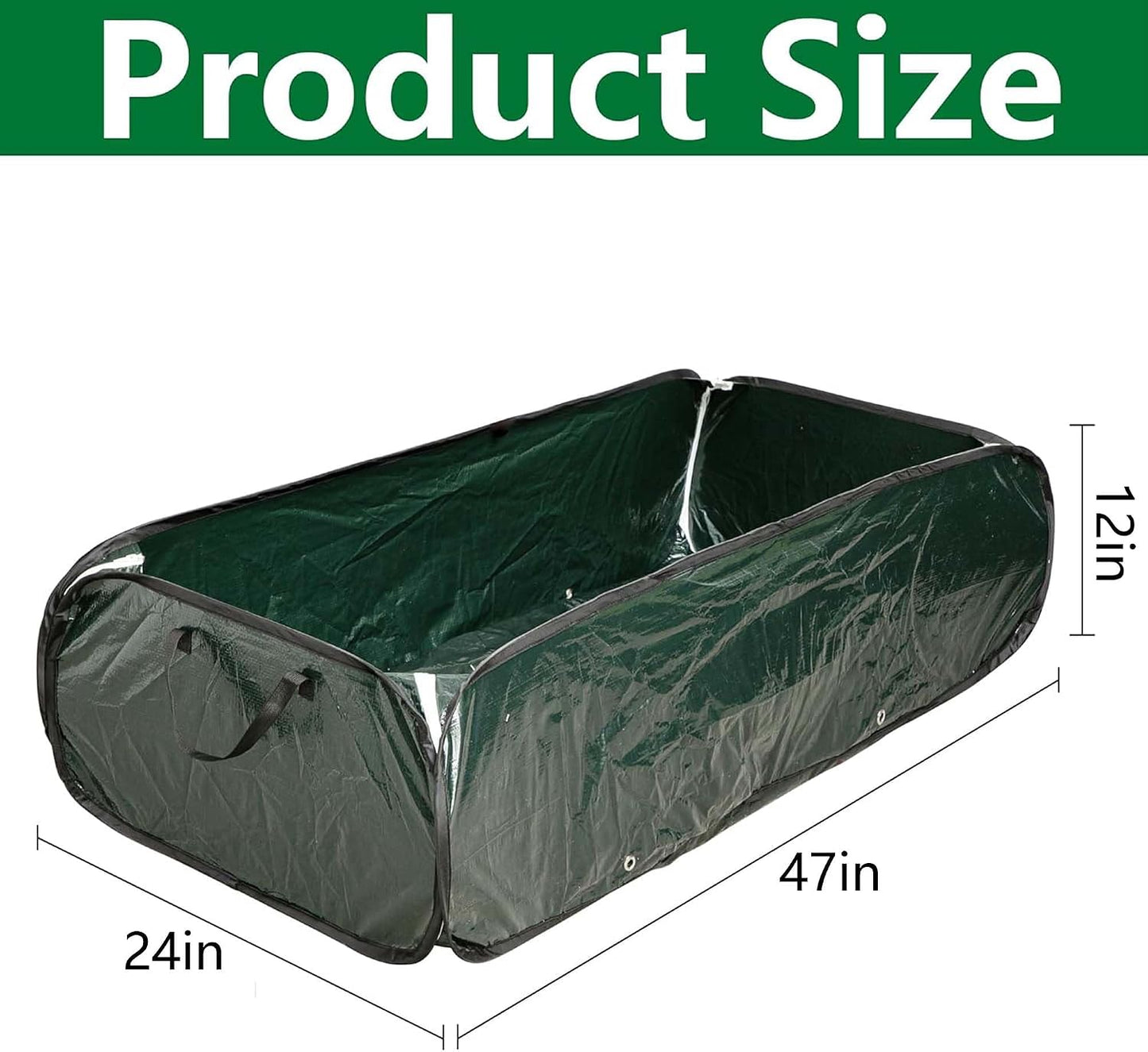 Bolsa cultivo rectangular 47x24x12pulg con soporte alambre UV