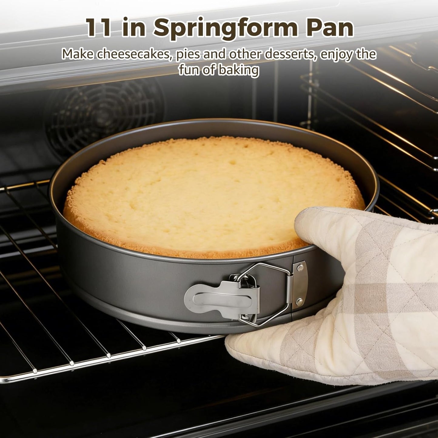 Moldes para pasteles de 11 pulgadas antiadherentes con hebilla