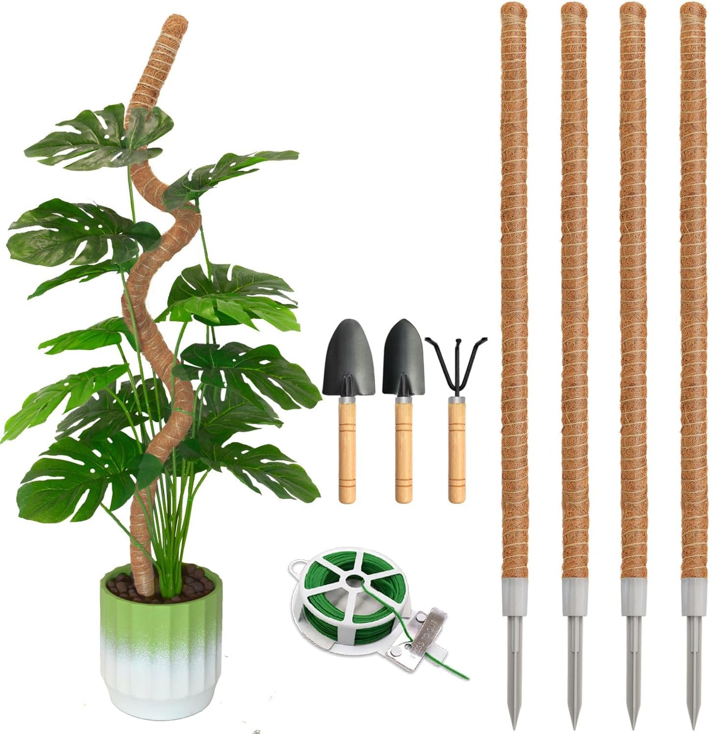 4 Postes Musgo 47pulg para Monstera y Filodendro
