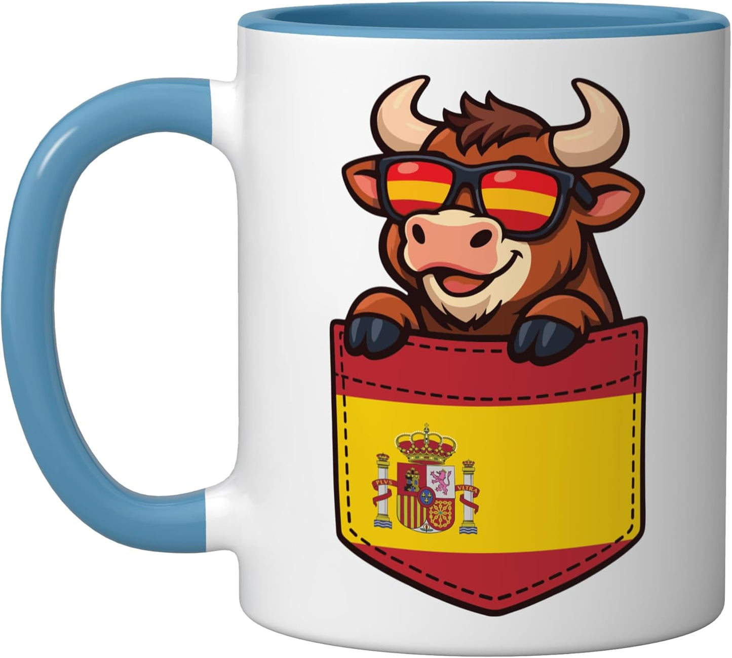 Taza Cerámica Azul/Blanco