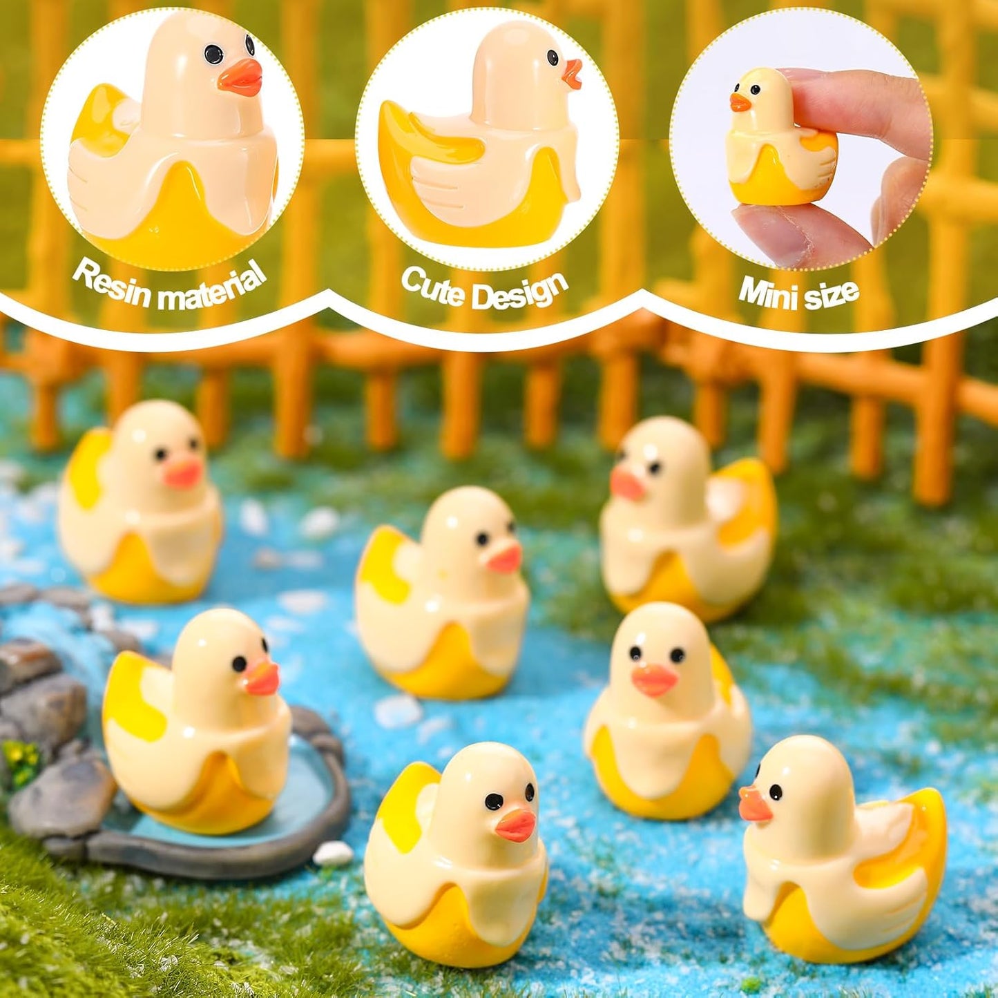 30 Patos Resina Plátano Decoración Fiesta