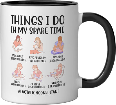 Taza cerámica para mamá lactante en negro/blanco