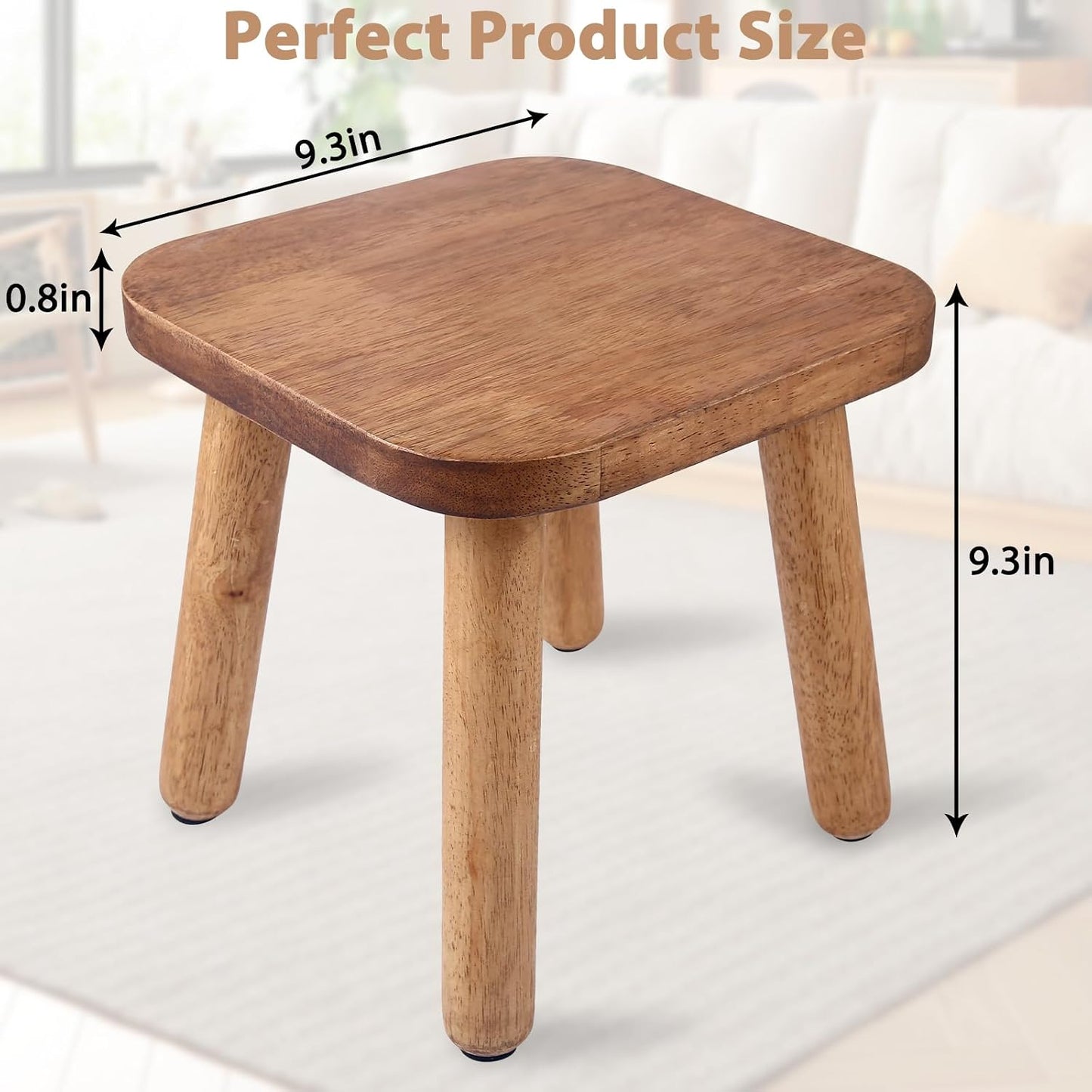Taburete madera soporte plantas interior 9.3pulg alto