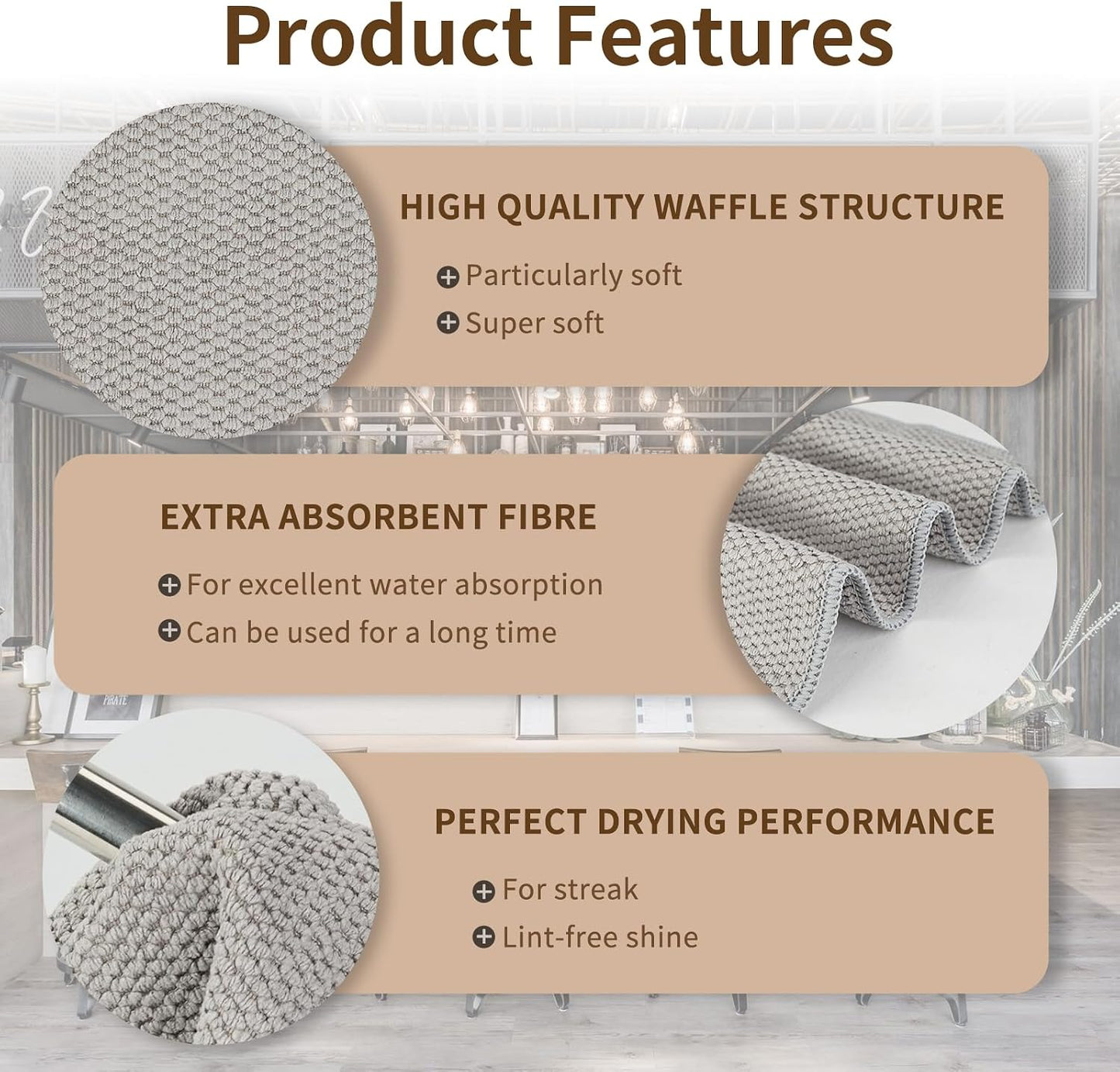 3 Pzas Paños Microfibra Barista Absorbentes Secado Rápido