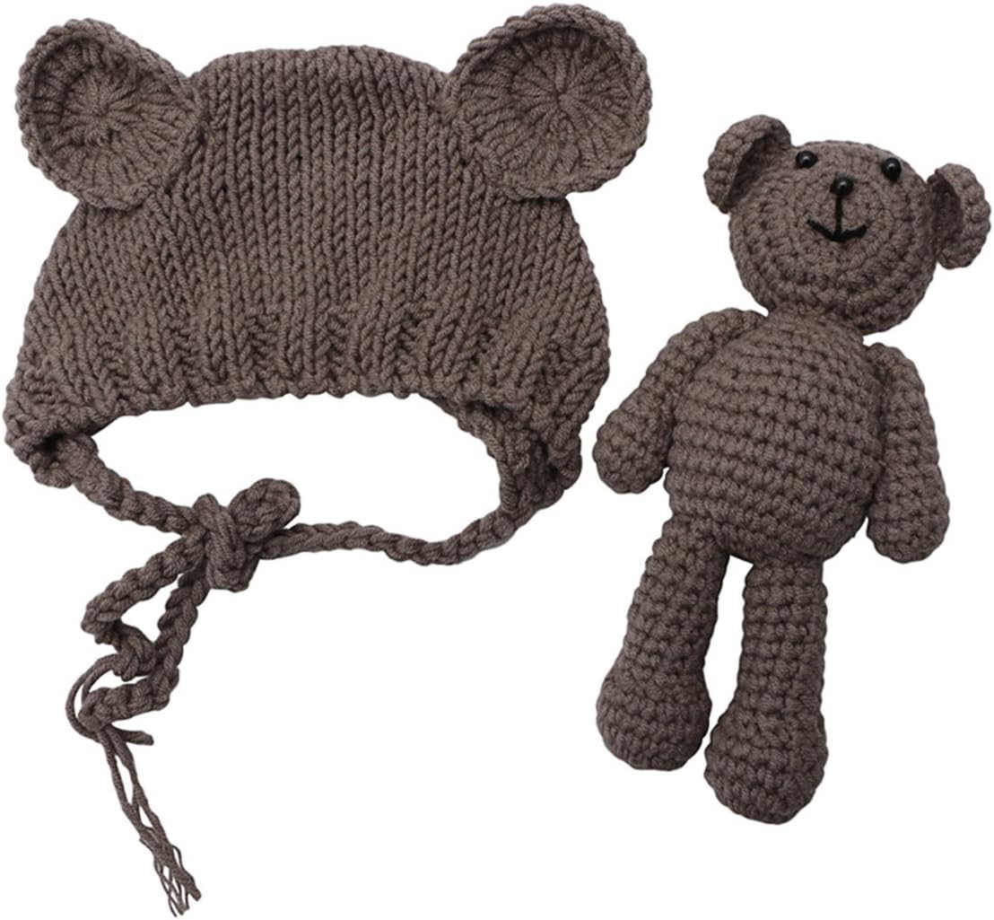 Accesorios bebé recién nacido gorro lana y osito