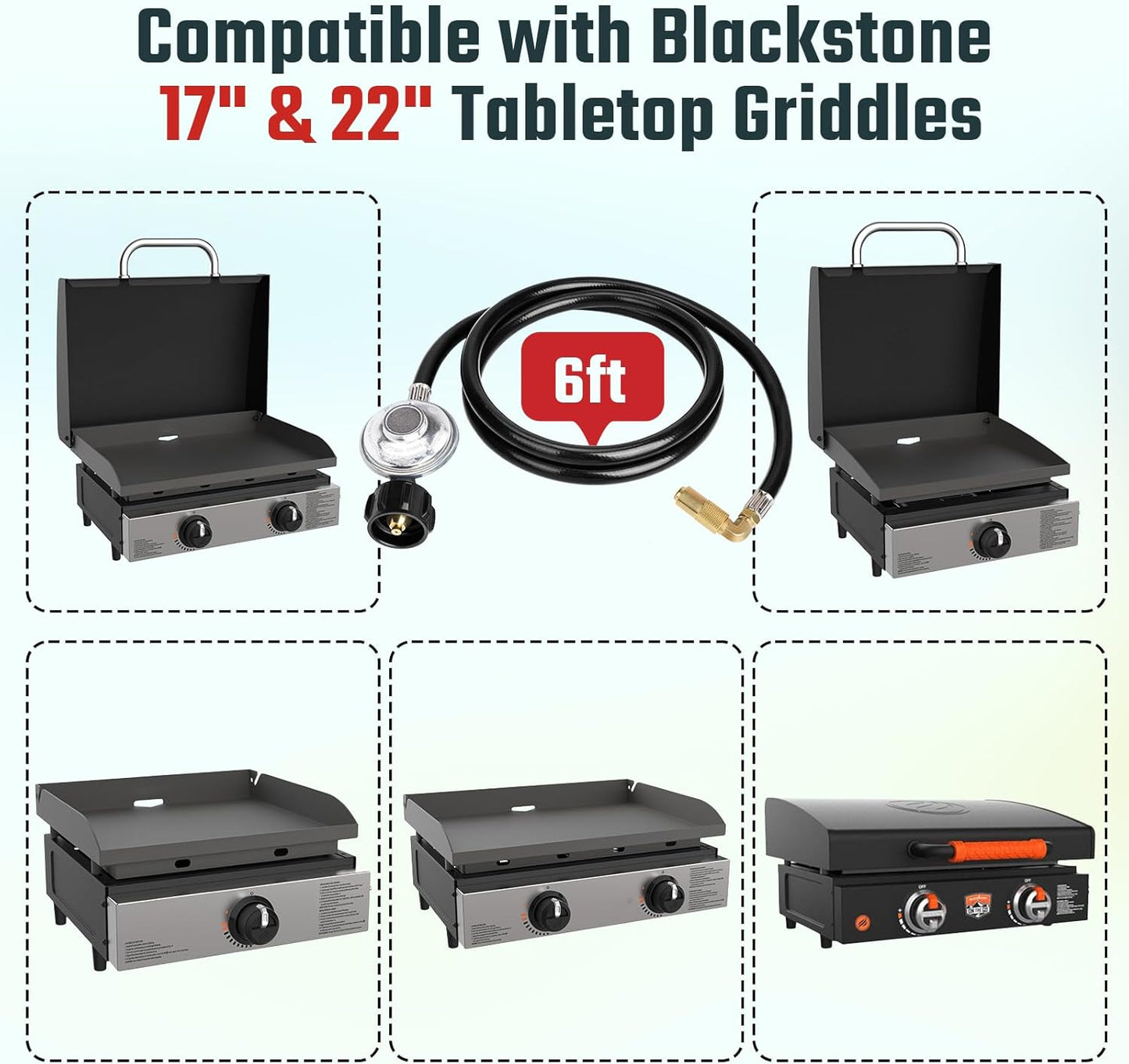 Manguera propano 6ft para parrilla Blackstone 17-22pulg