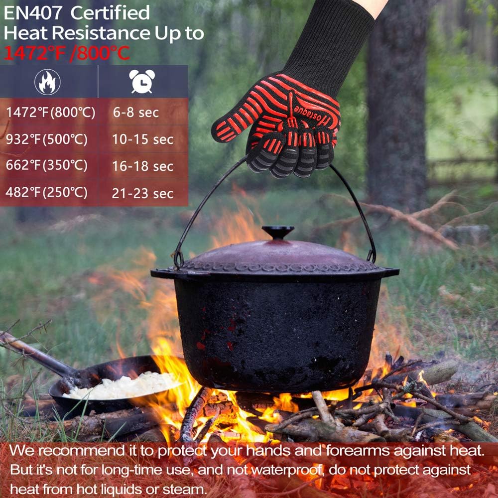 Guantes parrilla resistentes 1472 ℉ antideslizantes para hombres