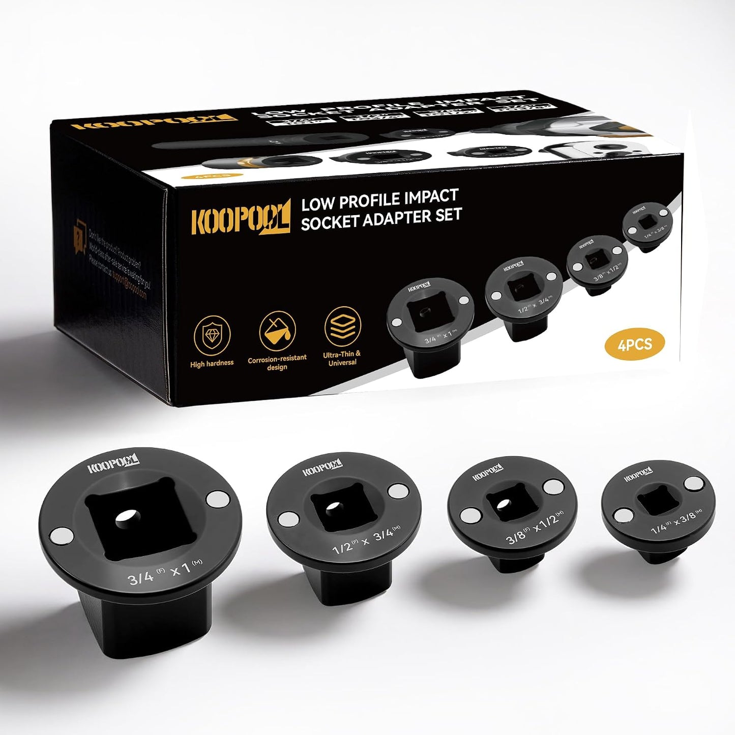 Set 4 Adaptadores Enchufe Impacto Magnético