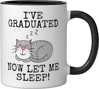 Taza cerámica graduación gato 2024 negro/blanco