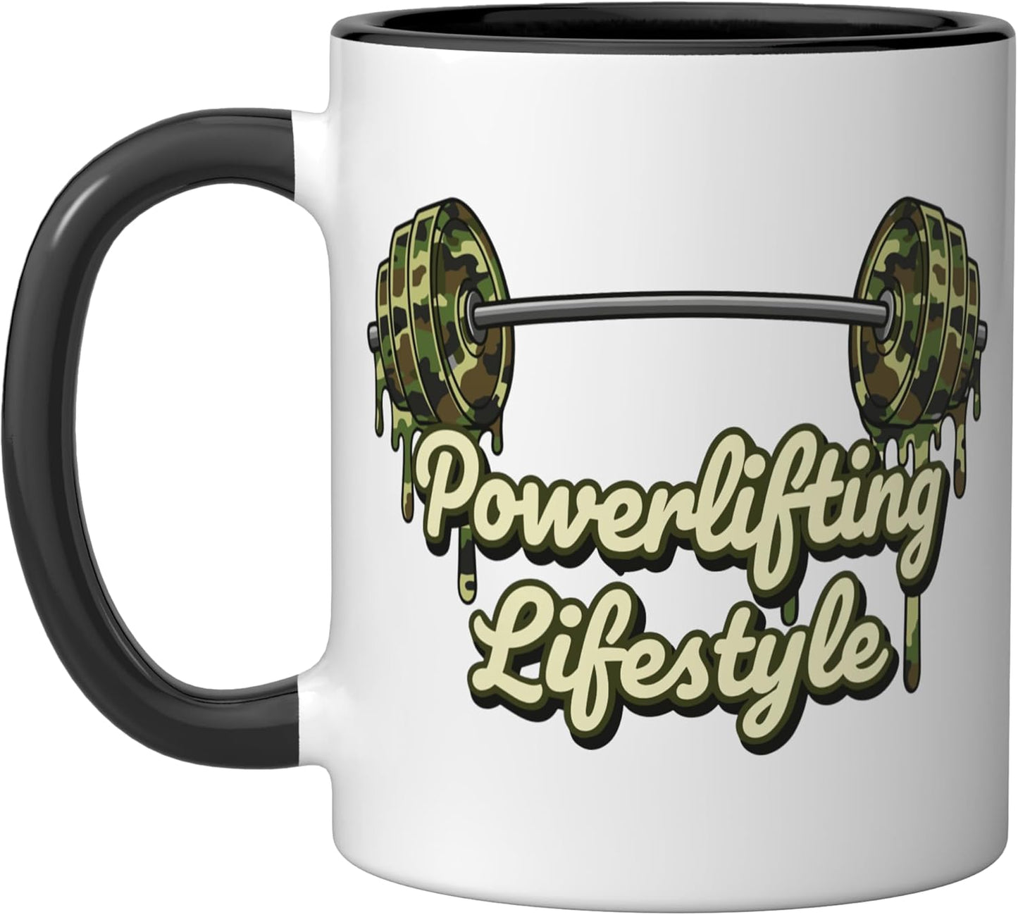 Taza Cerámica Estilo Drip Camo Negro/Blanco