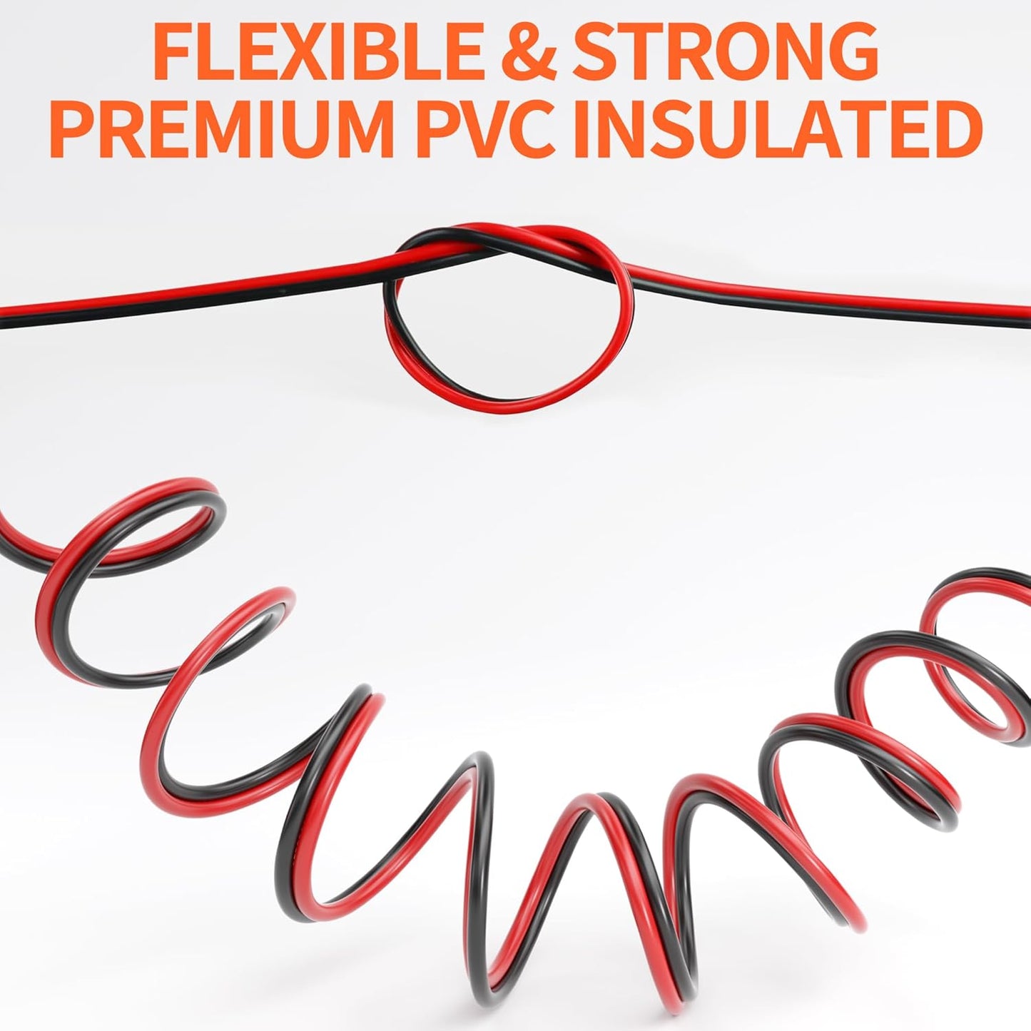 Cable eléctrico 30pies 16AWG rojo y negro 12V/24V CC