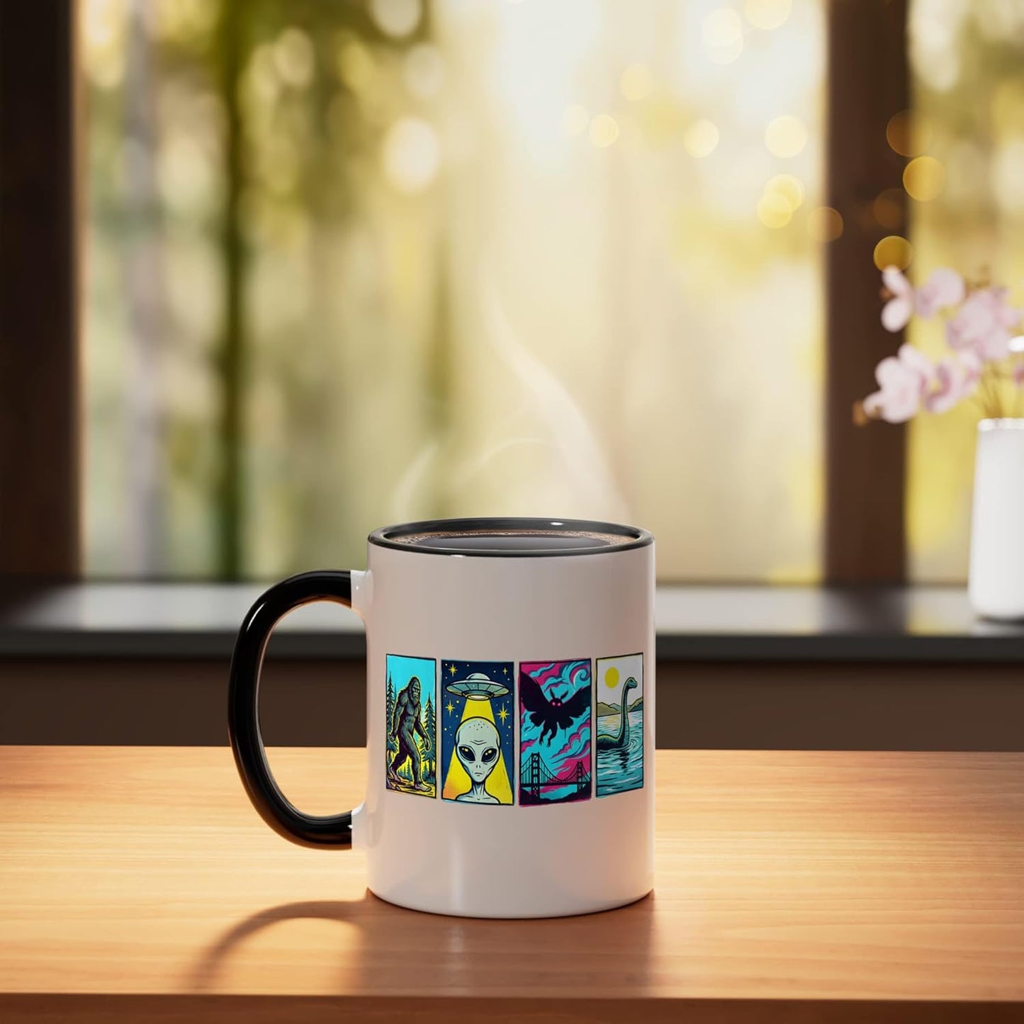 Taza de cerámica alienígena Retro Cryptid Bigfoot Loch Ness