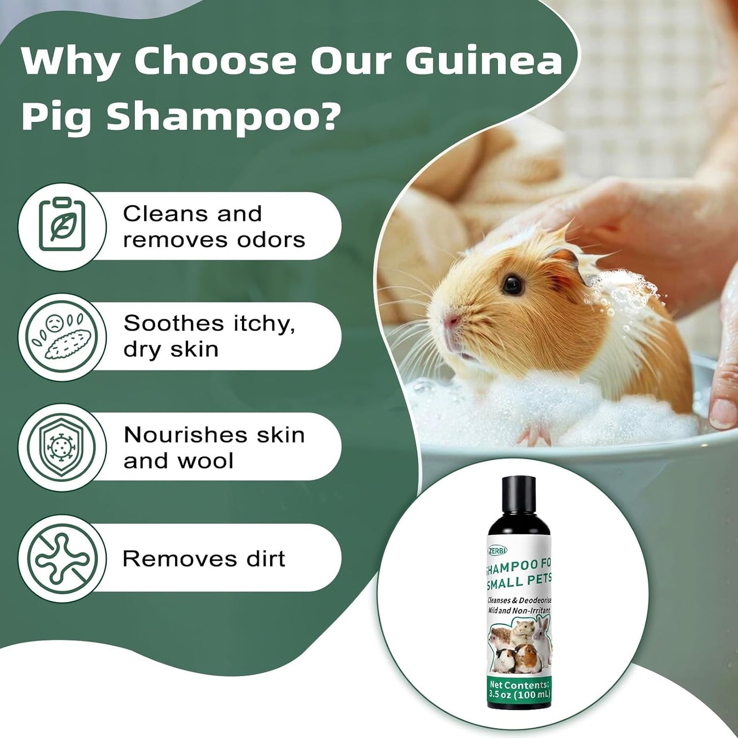 Champú suave para mascotas 3.5oz hipoalergénico