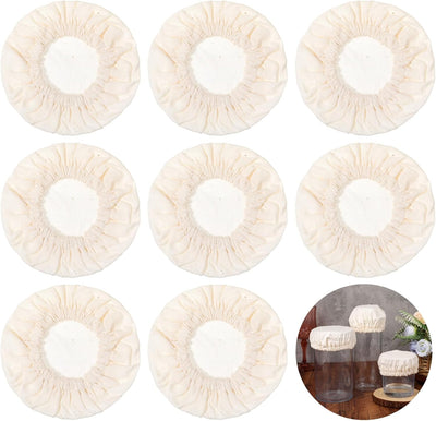 8 fundas lino reutilizables para tarro masa madre 3-4pulg blanco