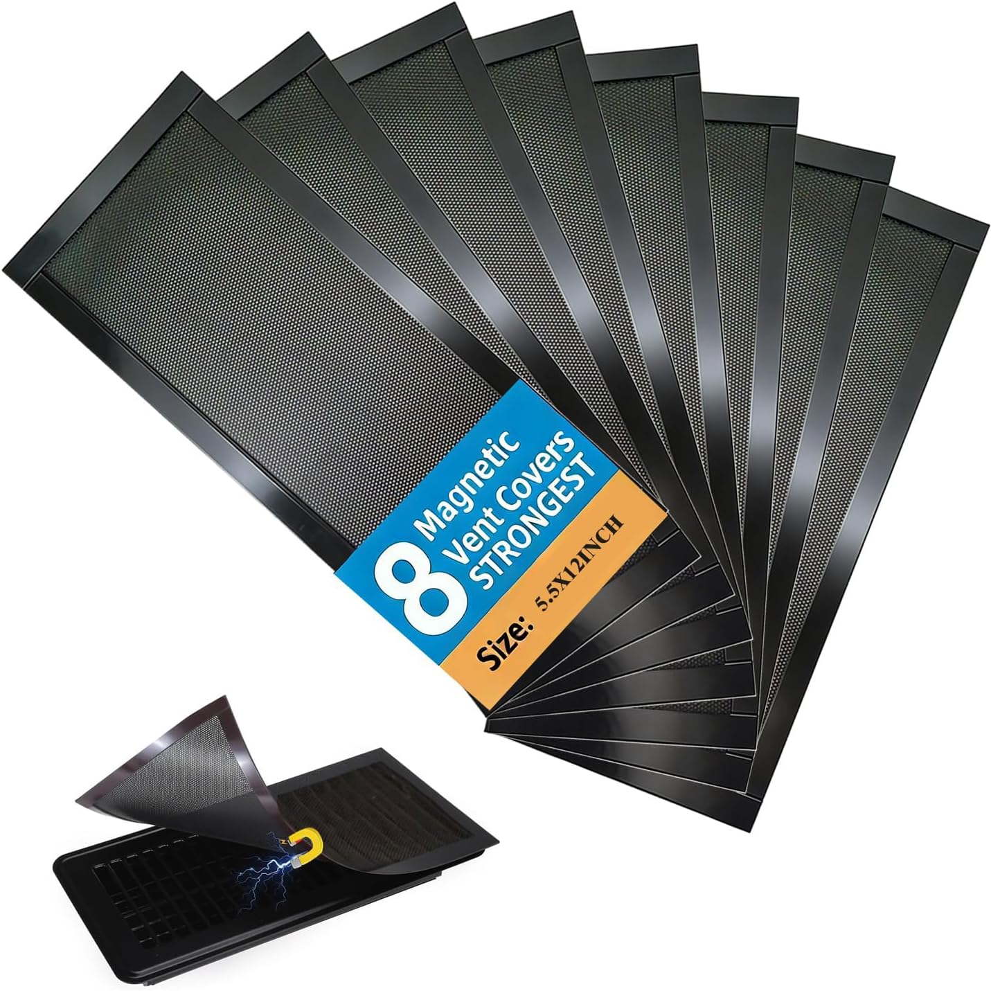 8 Fundas Magnéticas Ventilación 5.5x12pulg Piso Hogar