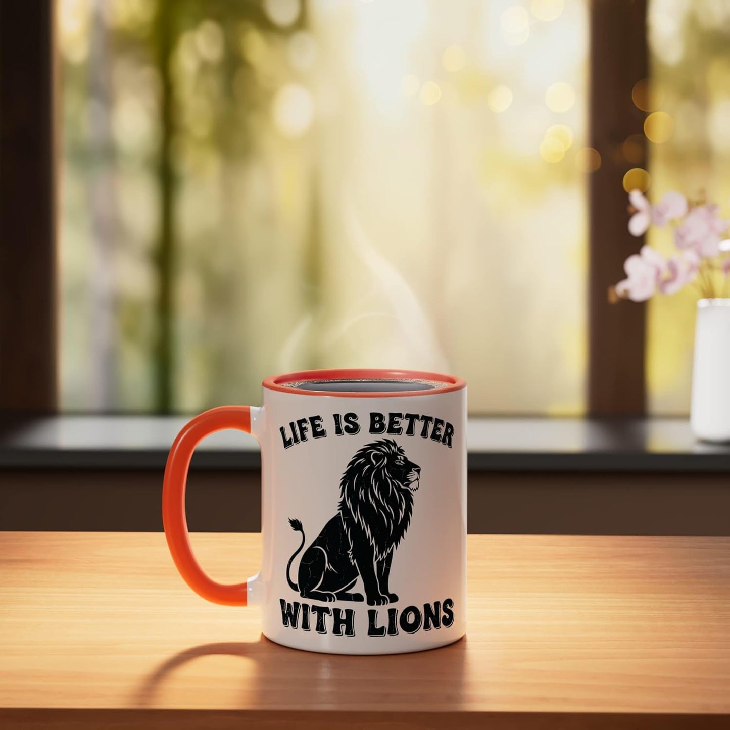 Taza Cerámica Naranja/Blanca