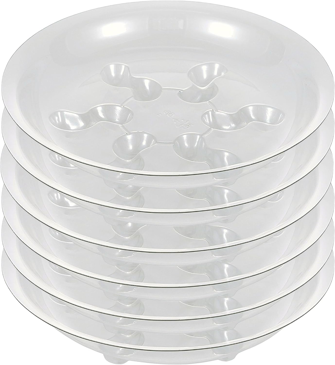 6 Pzas Platillos Plástico Transparente para Macetas 8pulg