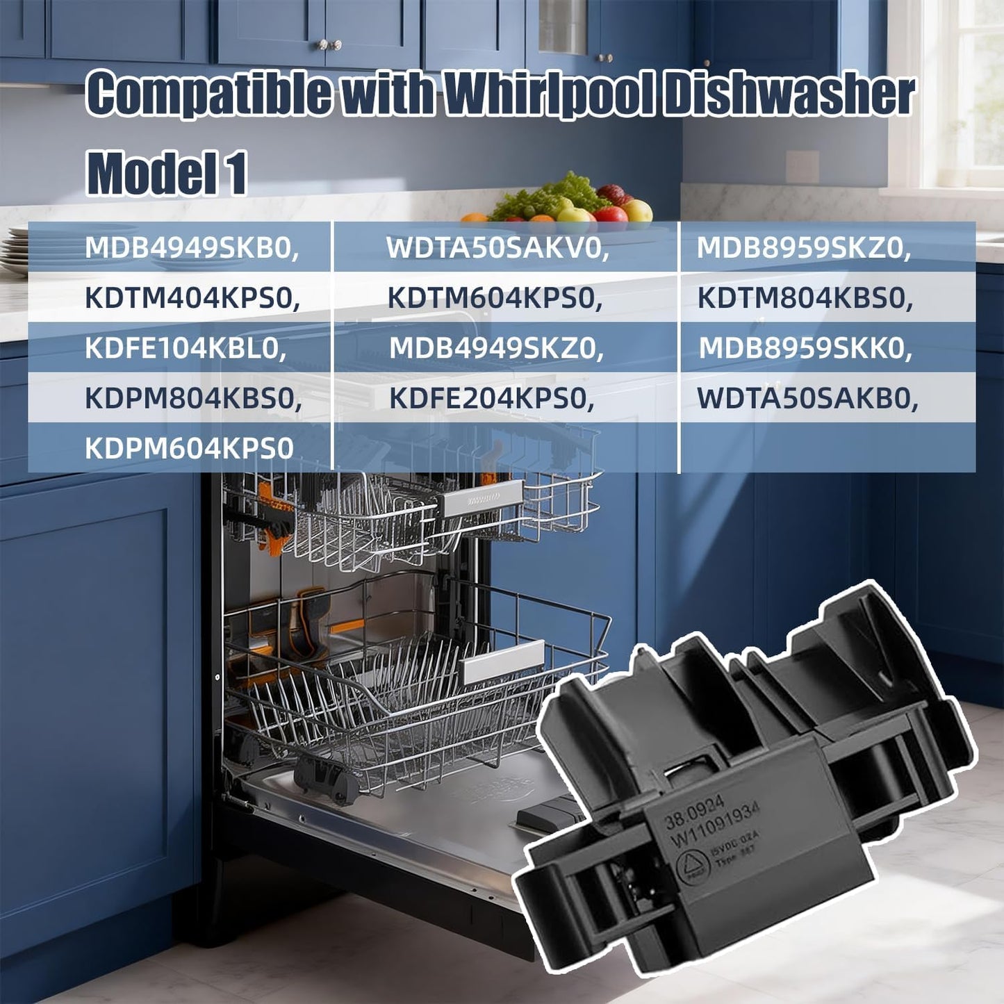 Repuesto pestillo puerta lavavajillas Whirlpool