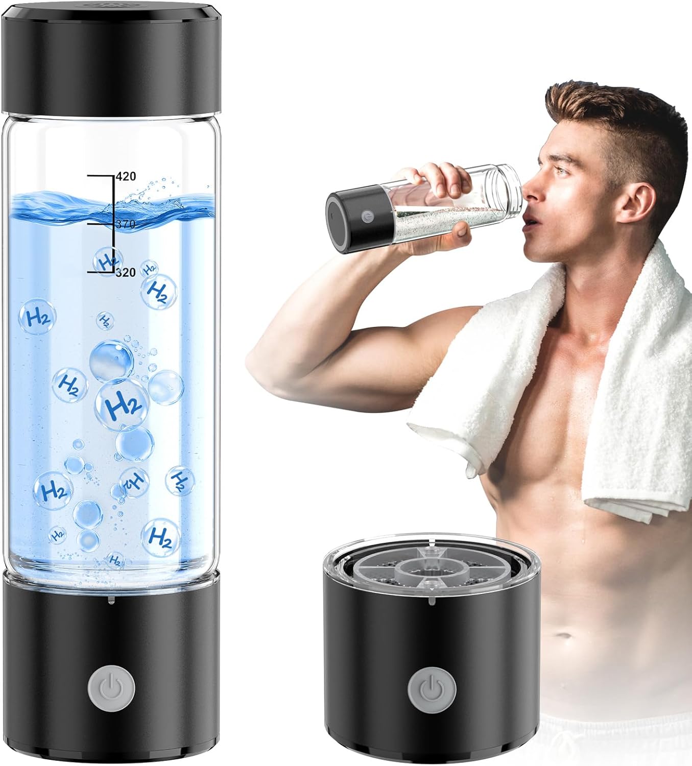 Botella de agua de hidrógeno MOVOCA generador rápido 3 min 2200 PPB