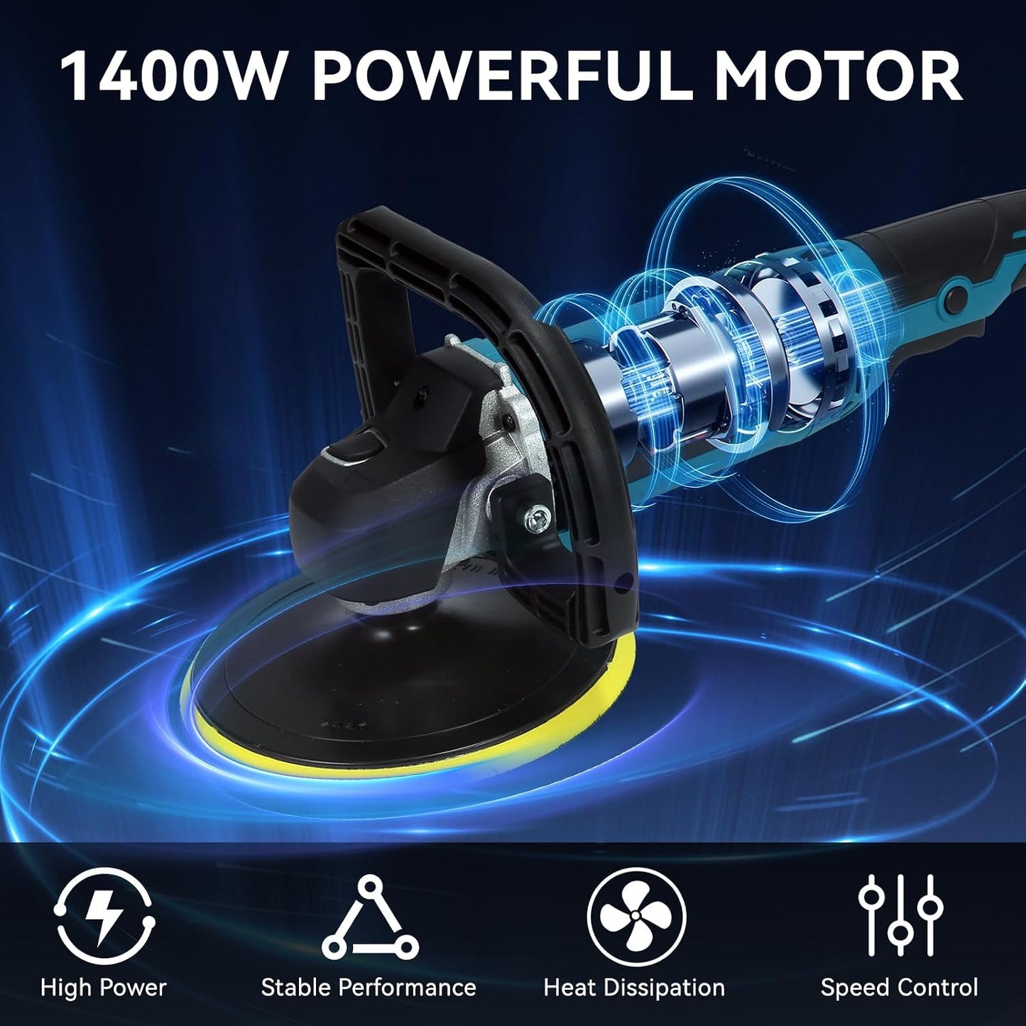 Pulidora automóvil 6/7 pulg 1300W 6 vel