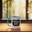 Taza cerámica para mamá con gracia, fe, familia y amor cristiano azul/blanco