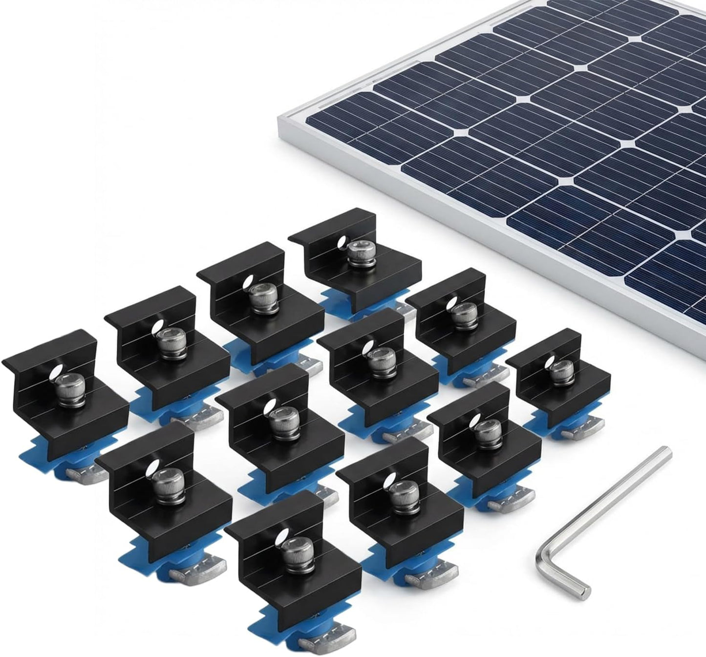 Pack 12 abrazaderas aluminio negro para Unistrut soporte metal
