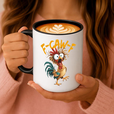 Taza de café de cerámica Kropsis con diseño de dibujos animados manga negra
