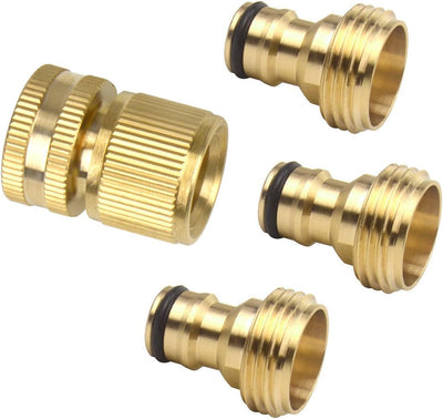 Juego manguera jardín latón 3/4pulg conector rápido