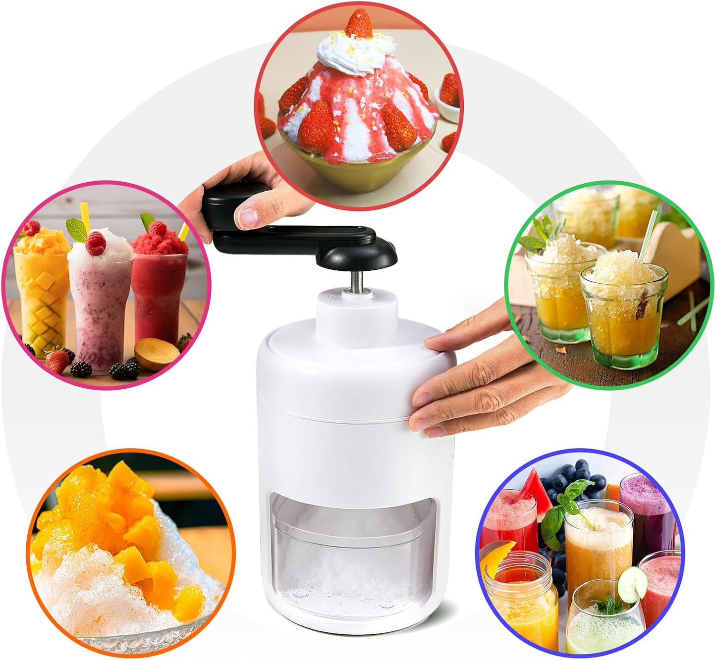 Máquina afeitar hielo portátil sin BPA con tazas molde