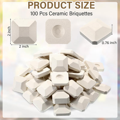 100 Briquetas Cerámica Parrilla Gas 2x2pulg Reutilizables