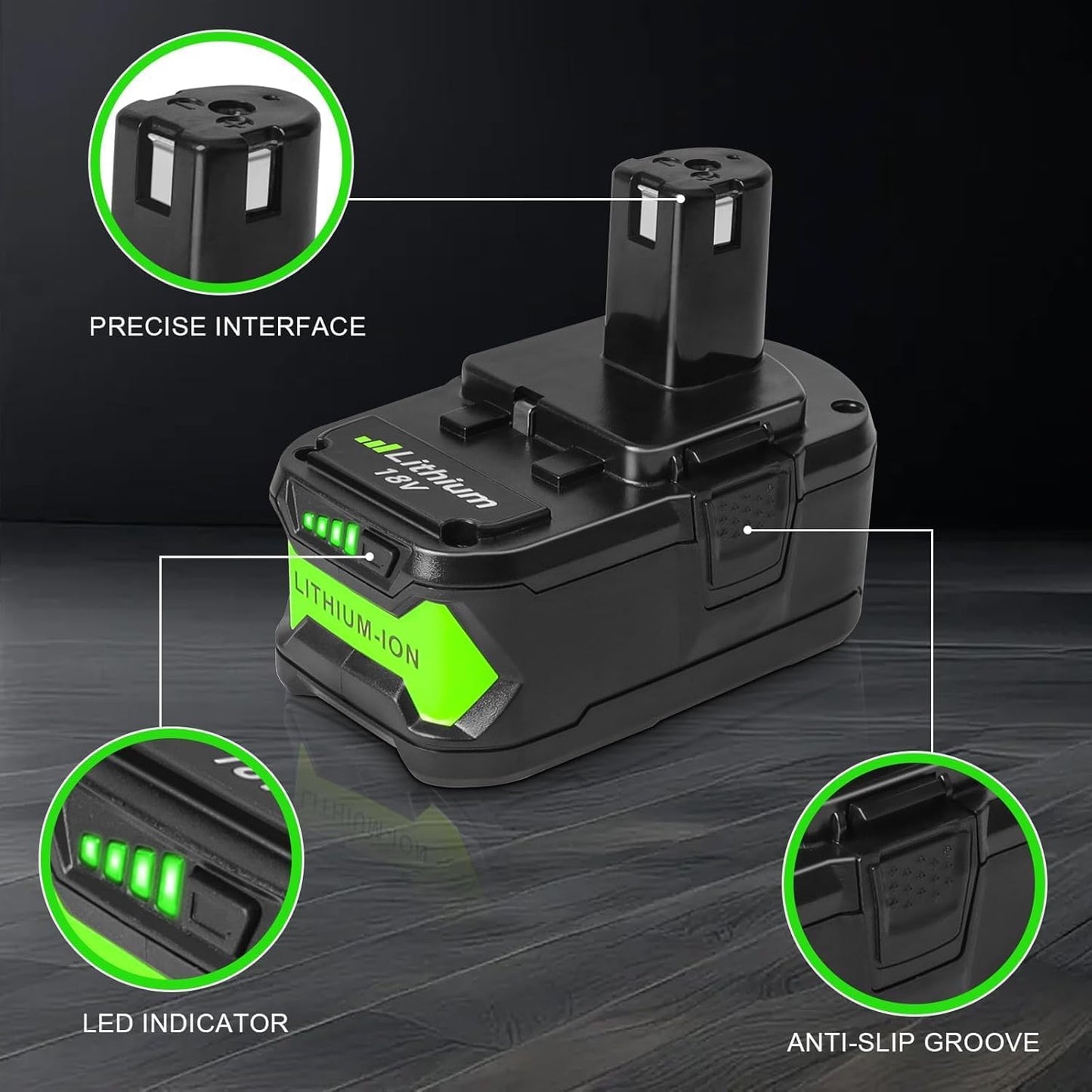 2 Baterías 6.0A comp Ryobi 18V ONE PCL235B PCL430B