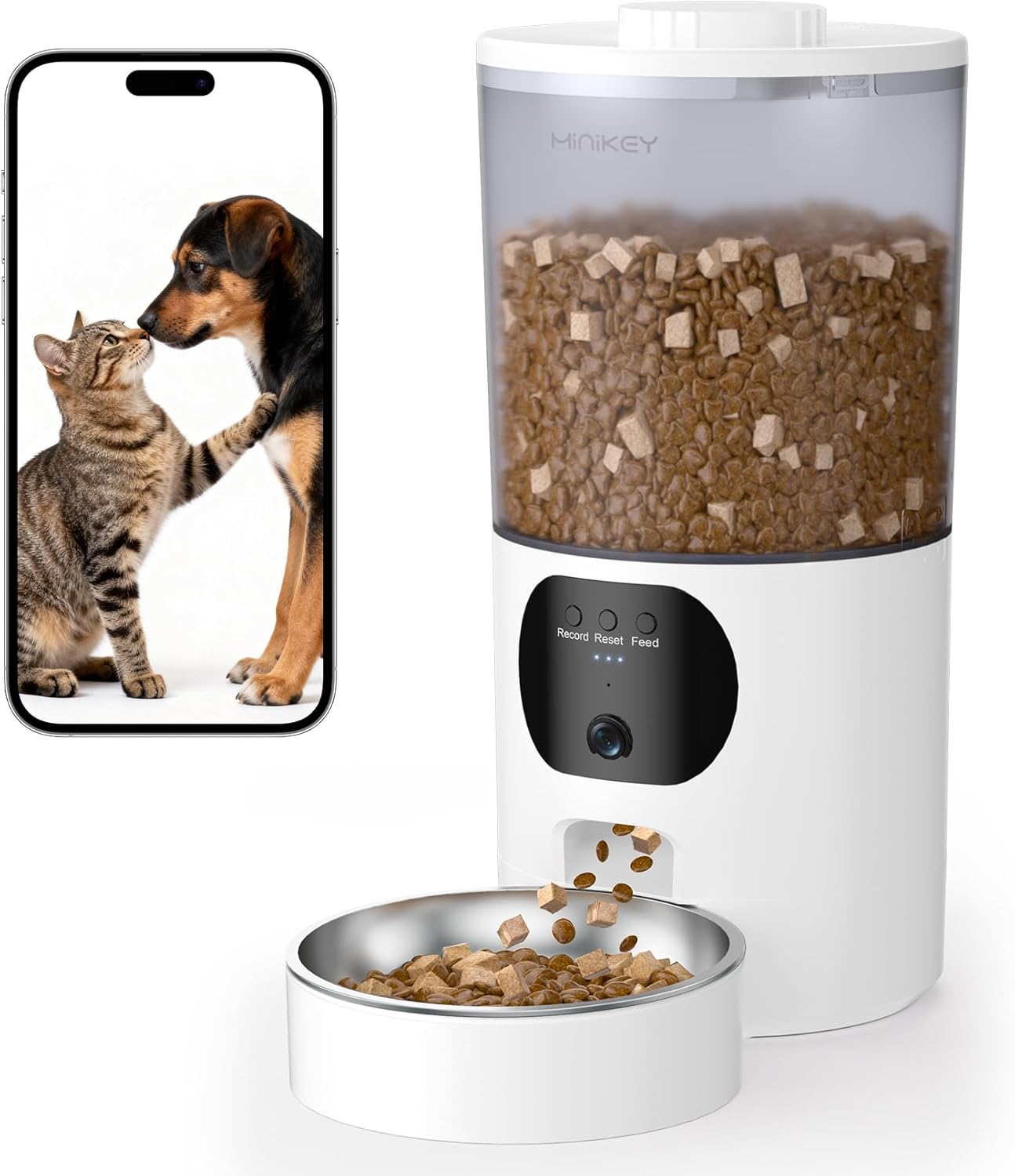 Comedero automático para gatos y perros con cámara 2K WiFi