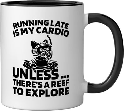 Taza de cerámica para buceo snorkel negro/blanco
