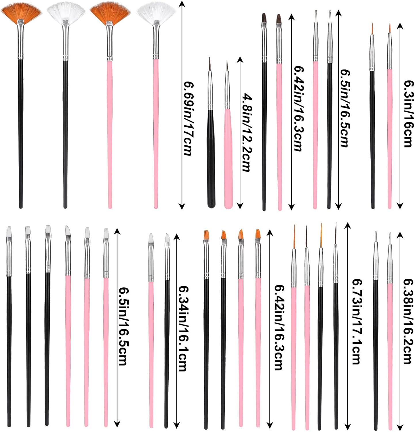 Juego de 30 pinceles para decorar pasteles y galletas aptos para alimentos