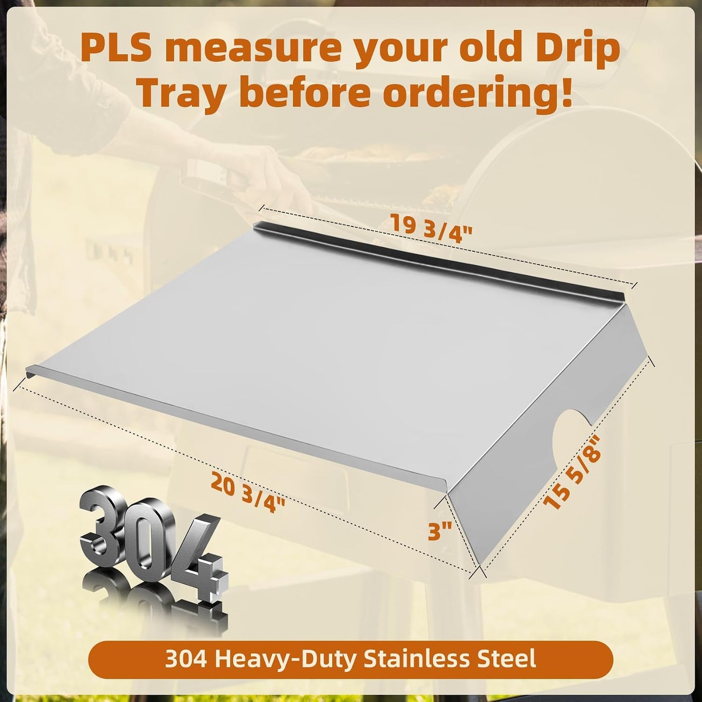 Repuesto deflector acero inox 304 para Traeger y Lil' Tex