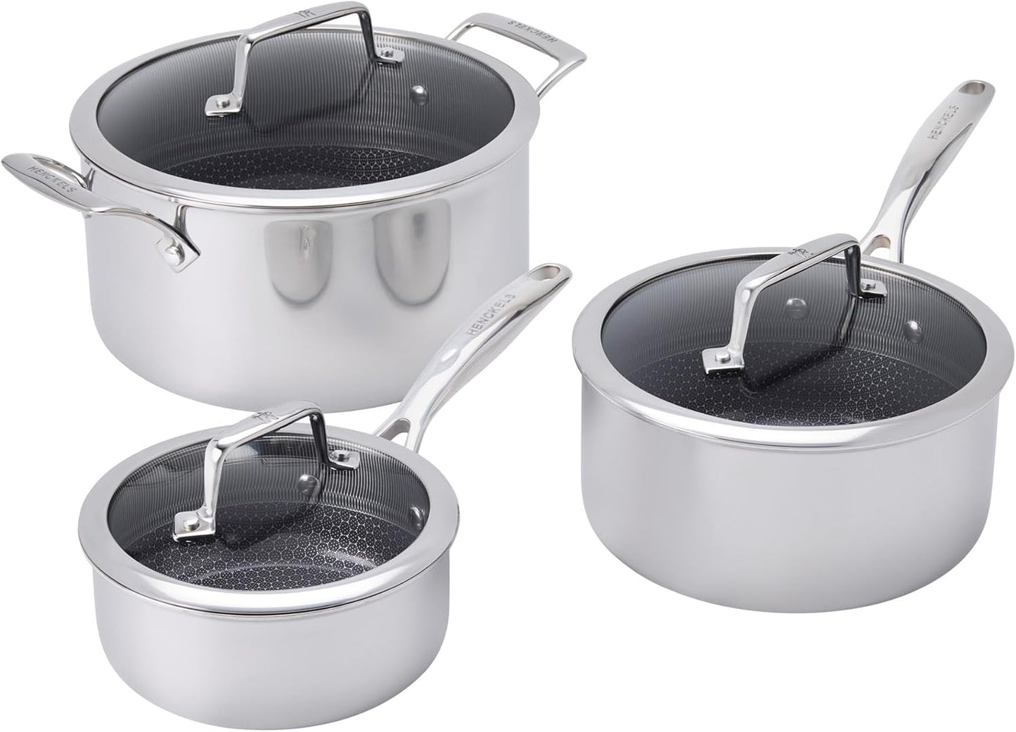 Jgo 6 Ollas Cerámica Acero Inox Doble Rendimiento