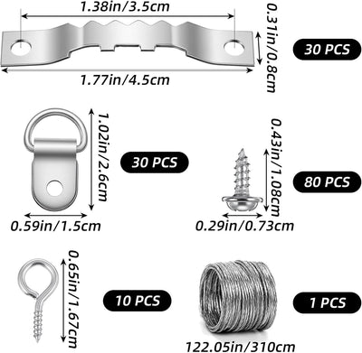 151 Ganchos Resistentes con Anillo D para Colgar Fotos y Decoración