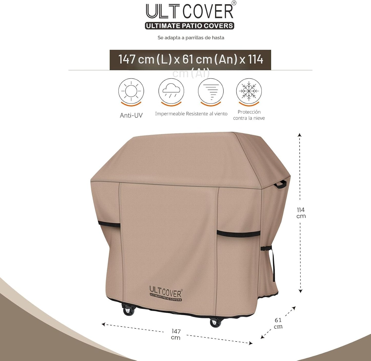 Cubierta impermeable parrilla gas 58pulg 3-5 quemadores