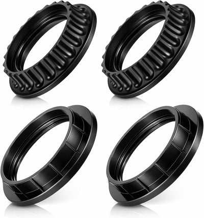 4 Anillos pantalla lámpara E26 1.339x1.535pulg Negro