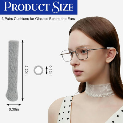 3 Pzas Almohadillas Oídos Gafas Algodón Suave