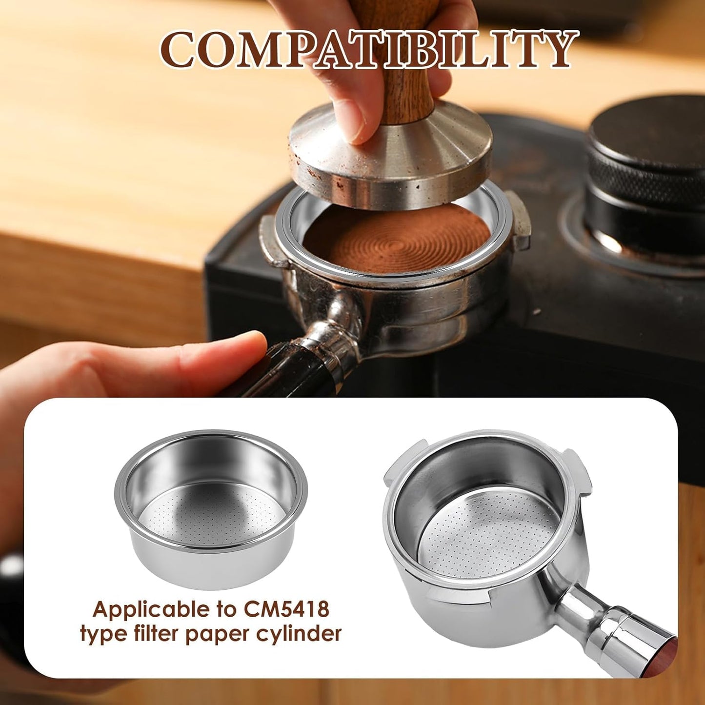 Cesta portafiltros doble acero inox comp para cafetera
