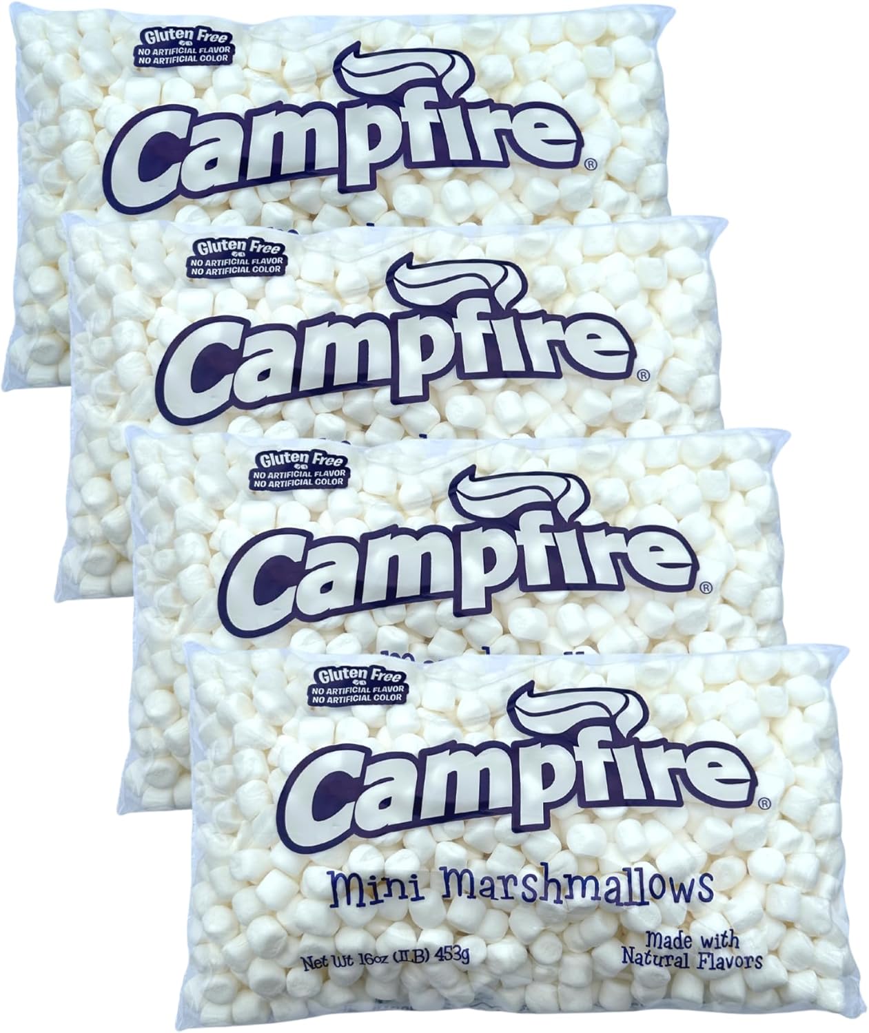 Mini malvaviscos blancos de fogata sin sabor artificial 4 libras