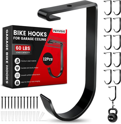 Ganchos bicicleta para soporte techo garaje pack 12