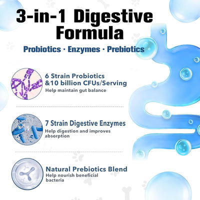 Probióticos para perros salud digestiva con enzimas