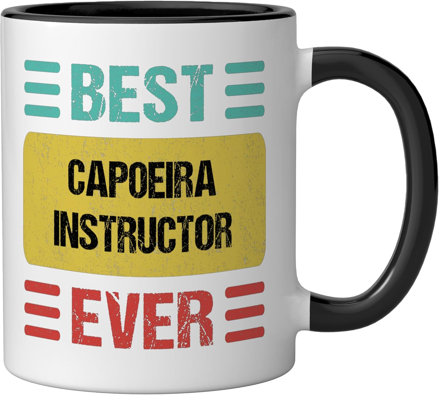 Taza cerámica para instructor de capoeira negra/blanca