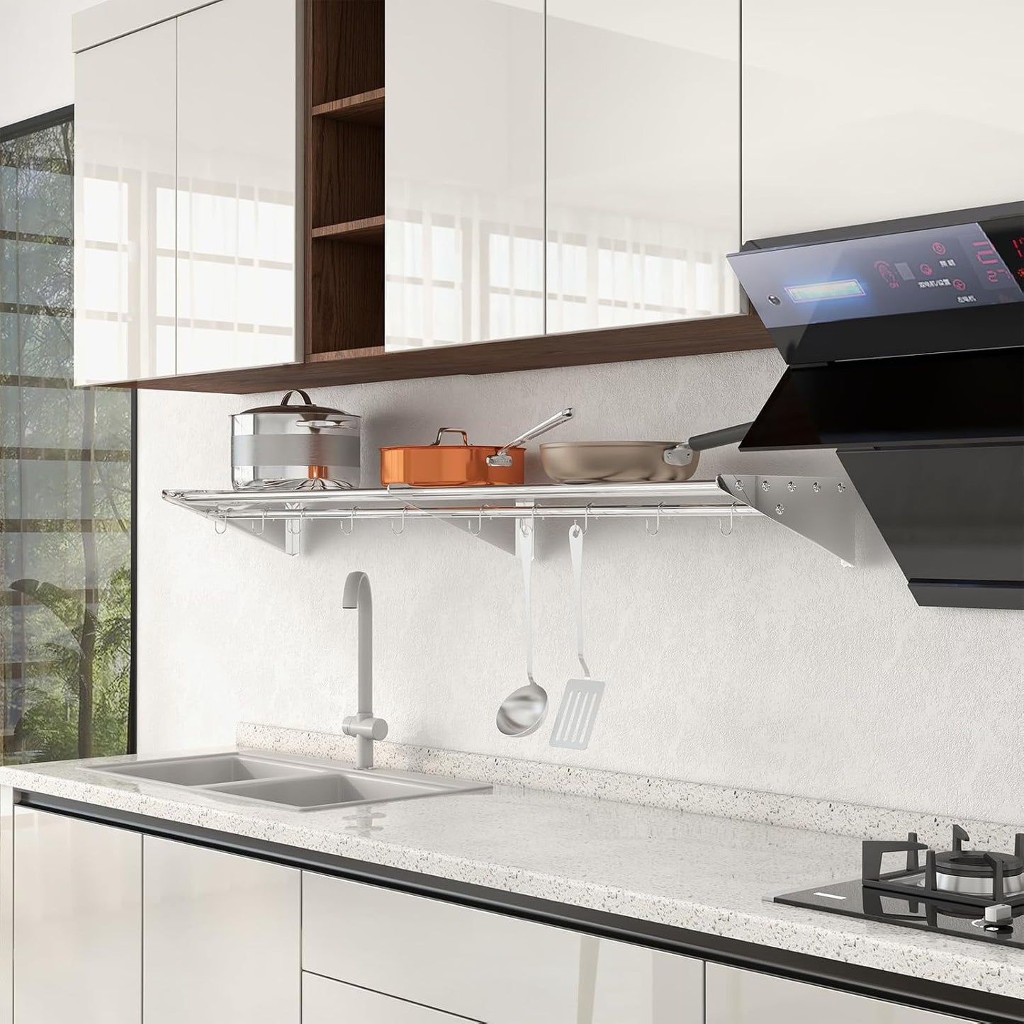 Estantería acero inox 47x12x5.5 pulg cocina y hogar