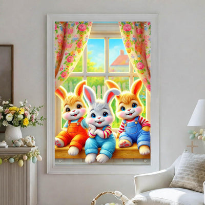 Cubierta ventana Pascua 31.5x47.2pulg decoración fiesta