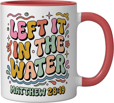 Taza Cerámica Roja/Blanca Versículo 28:19