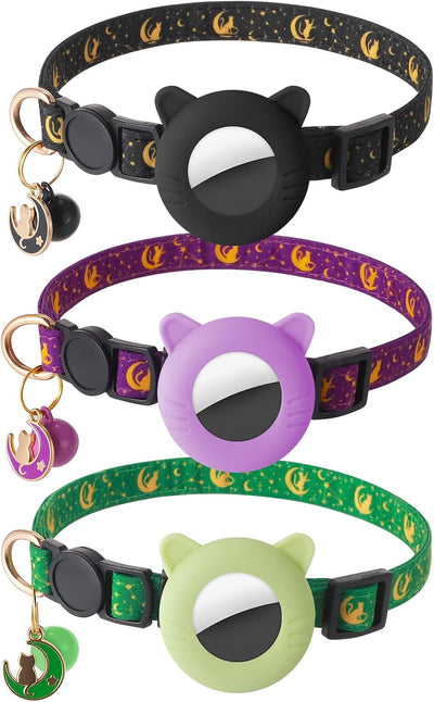3 Collares Airtag para Gatos con Etiqueta y Campana Ajustable